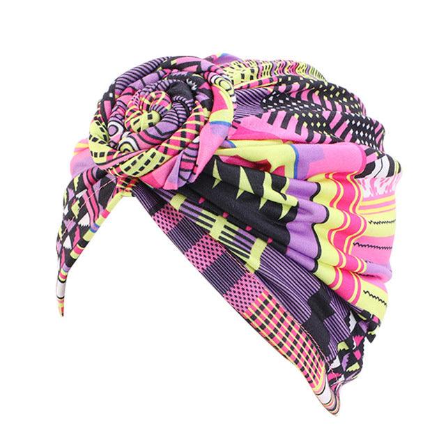 Women Turban African Pattern Knot Headwrap Fashion - melvincucci