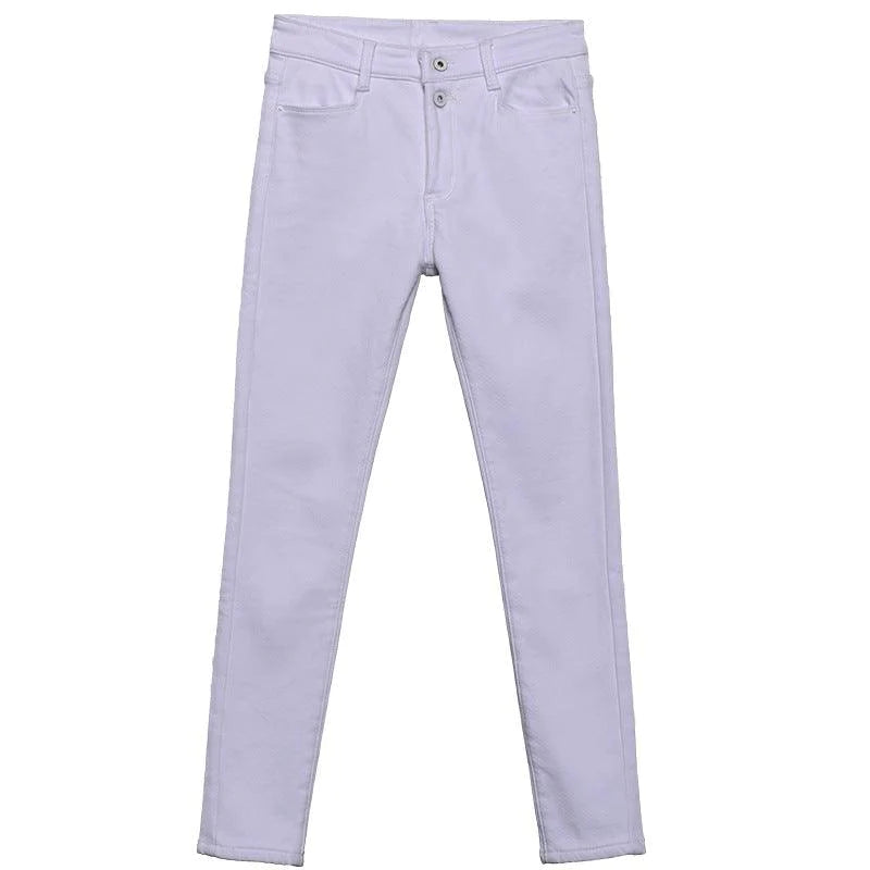 Women White Denim Jeans Pants Slim Female Girl Jean Trousers - melvincucci