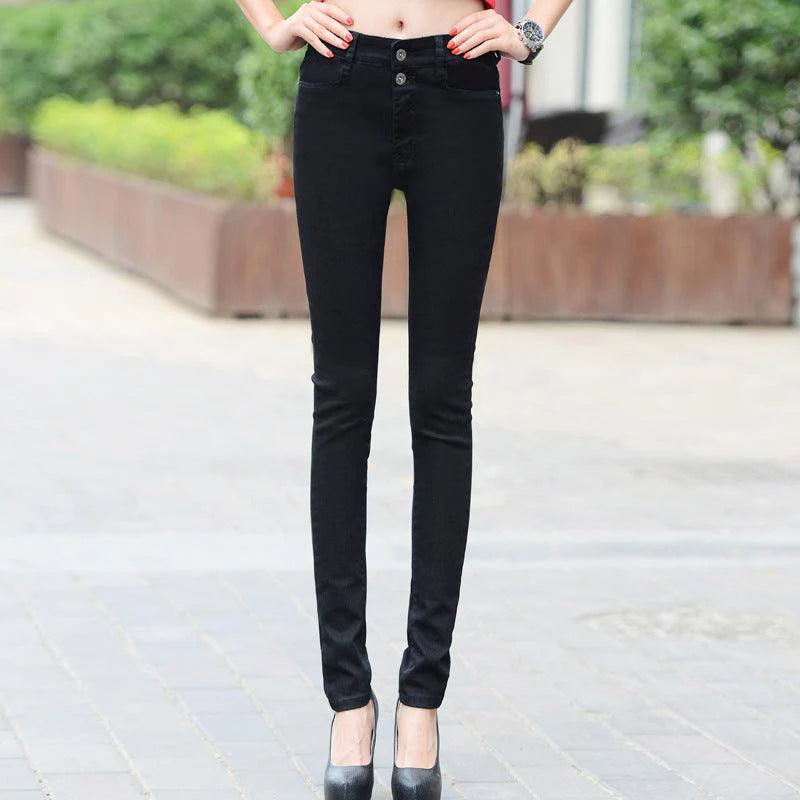 Women White Denim Jeans Pants Slim Female Girl Jean Trousers - melvincucci