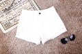Women WhiteBlack Ripped Shorts - melvincucci