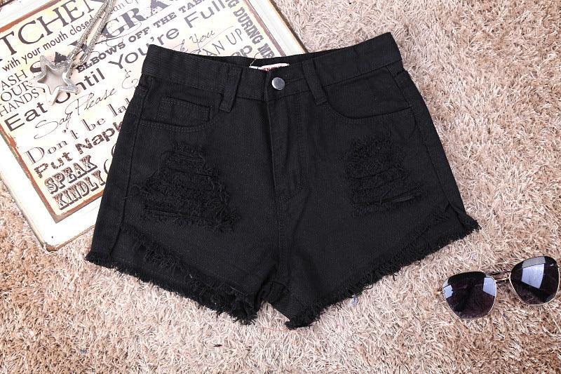 Women WhiteBlack Ripped Shorts - melvincucci