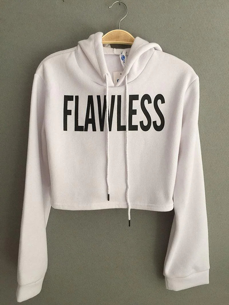 Women Winter Fleece Flawless Crop Top Sweatshirt - melvincucci