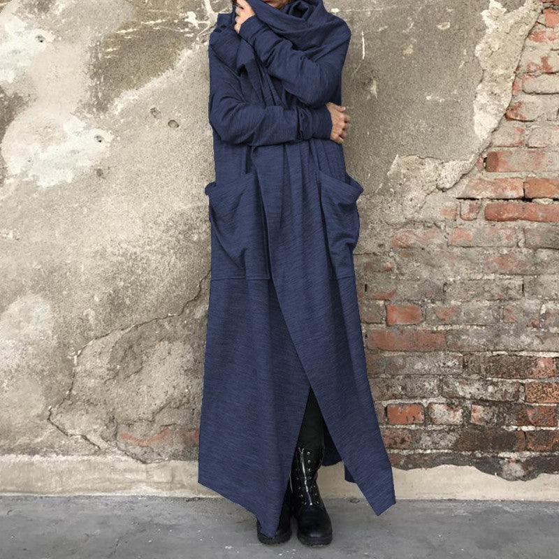 Womens Cowl Neck Long Sleeve Jackets Cardigan Vintage Coats - melvincucci