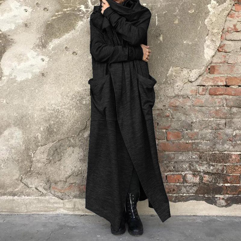 Womens Cowl Neck Long Sleeve Jackets Cardigan Vintage Coats - melvincucci