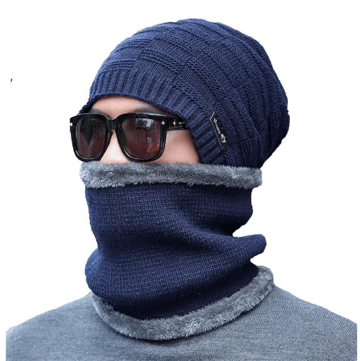 Wool Knitted Hat And Scarf Suit Men - melvincucci
