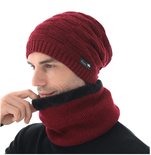 Wool Knitted Hat And Scarf Suit Men - melvincucci