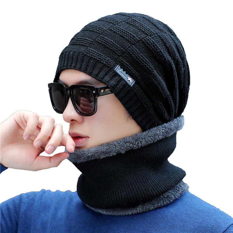Wool Knitted Hat And Scarf Suit Men - melvincucci