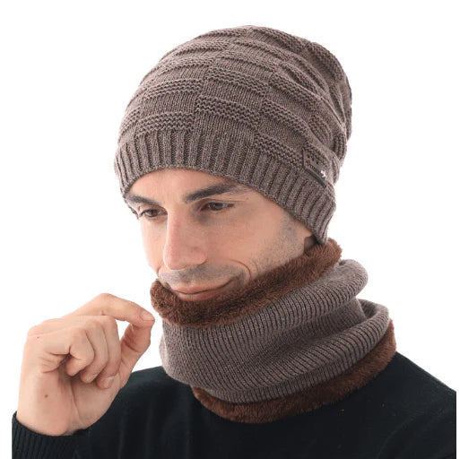 Wool Knitted Hat And Scarf Suit Men - melvincucci