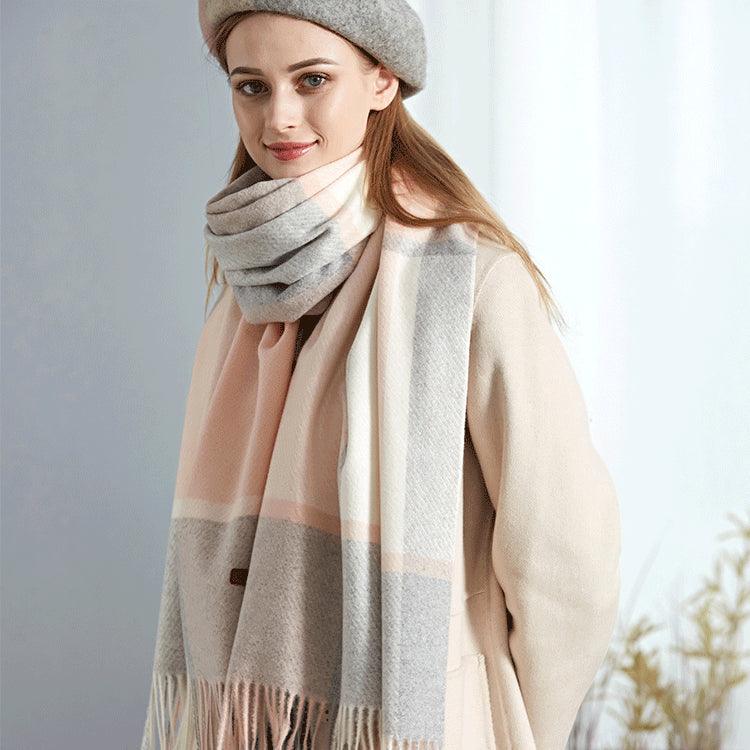 Wool Plaid Women Autumn And Winter Warm Scarf - melvincucci