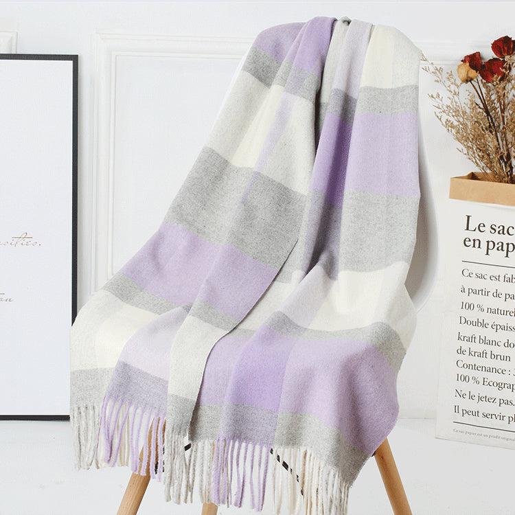 Wool Plaid Women Autumn And Winter Warm Scarf - melvincucci