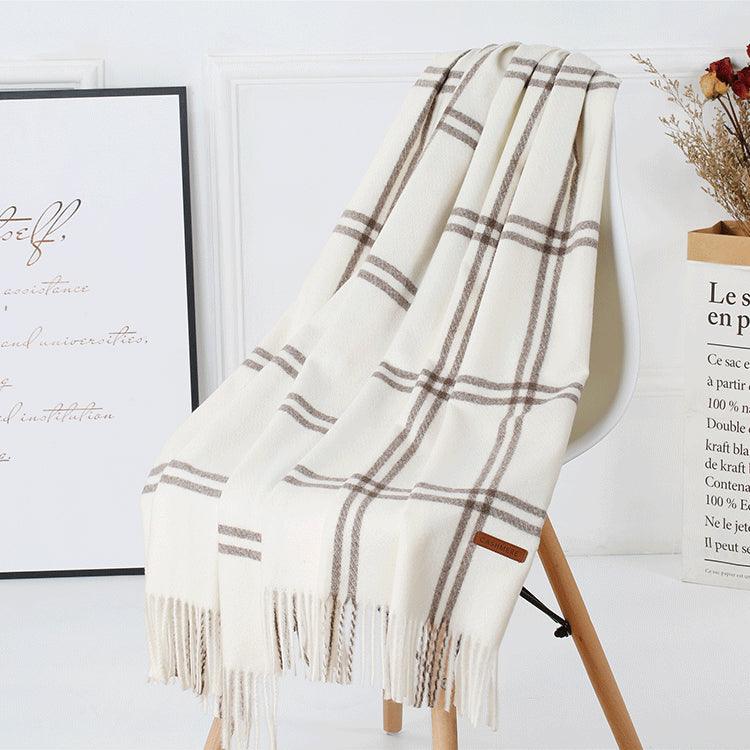 Wool Plaid Women Autumn And Winter Warm Scarf - melvincucci
