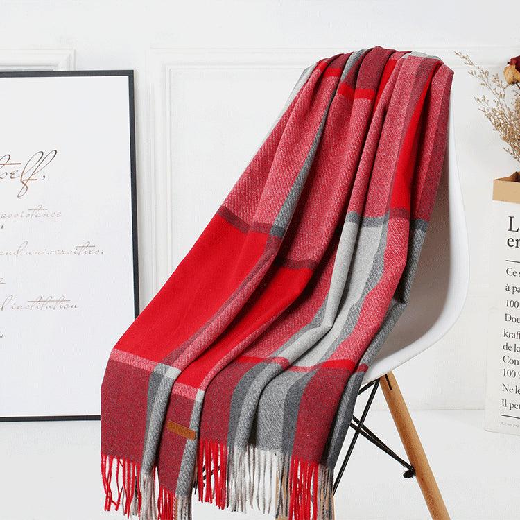 Wool Plaid Women Autumn And Winter Warm Scarf - melvincucci
