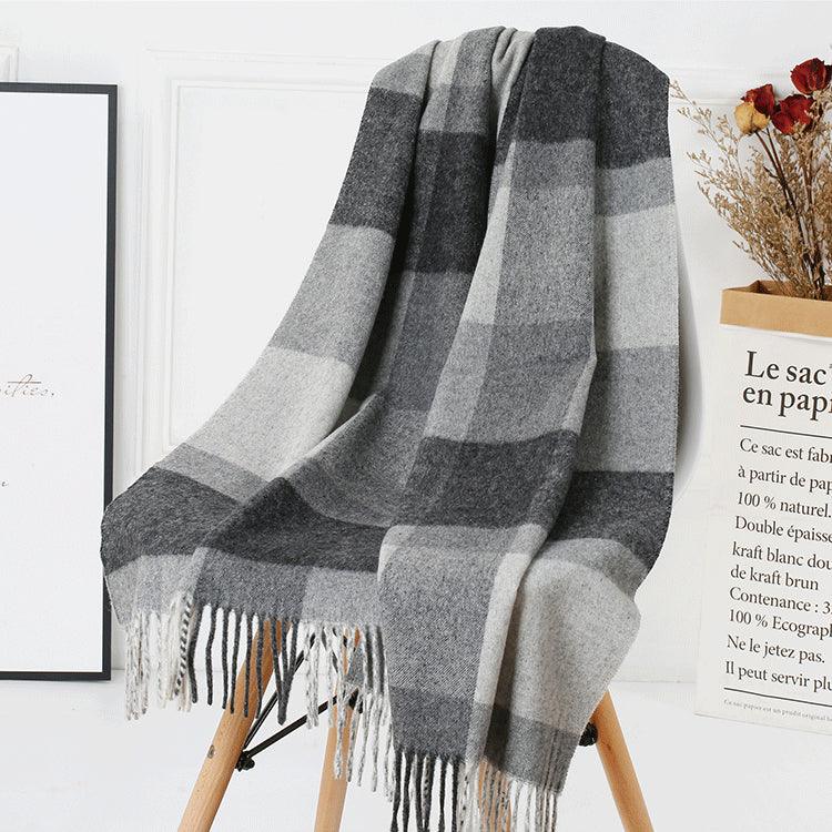 Wool Plaid Women Autumn And Winter Warm Scarf - melvincucci