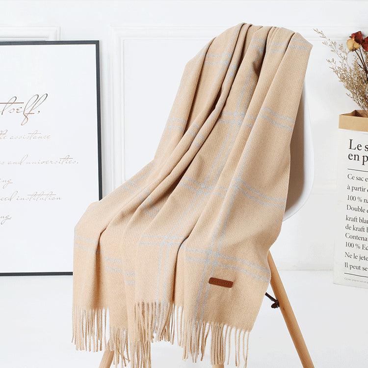 Wool Plaid Women Autumn And Winter Warm Scarf - melvincucci