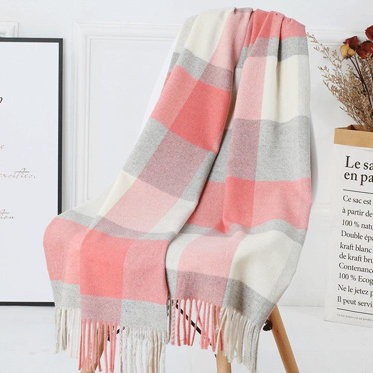 Wool Plaid Women Autumn And Winter Warm Scarf - melvincucci