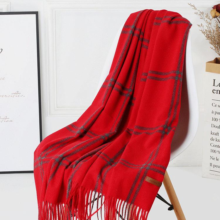 Wool Plaid Women Autumn And Winter Warm Scarf - melvincucci