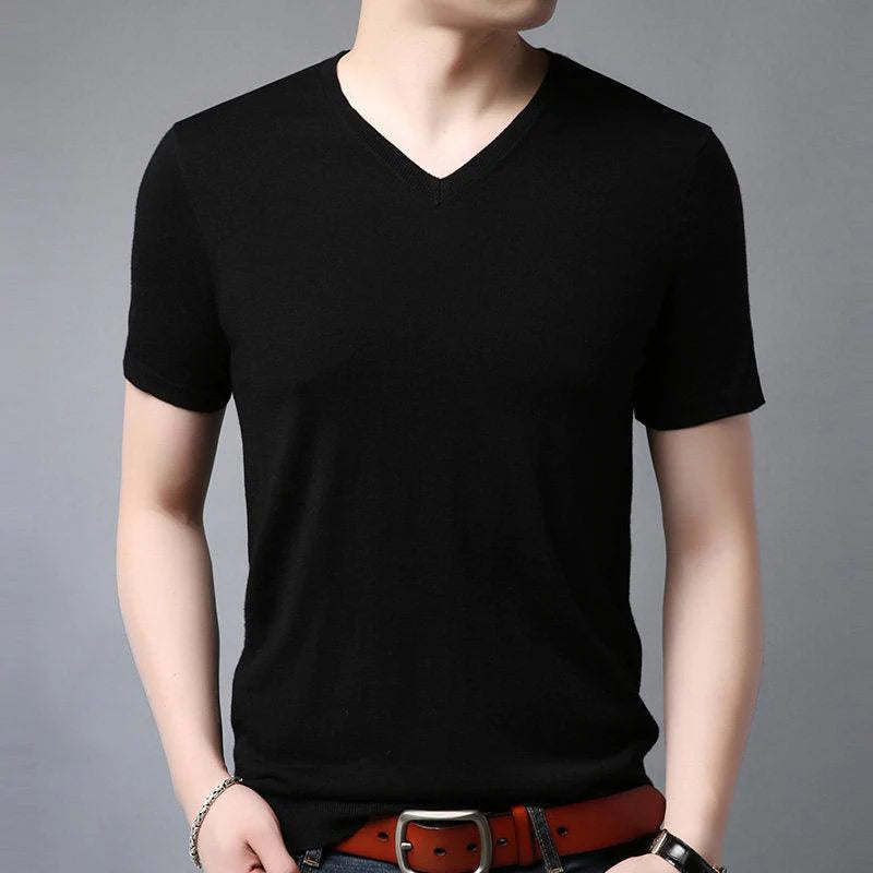 Wool Spring Short-sleeved T-shirt Men - melvincucci