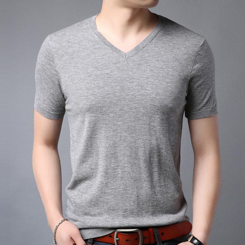 Wool Spring Short-sleeved T-shirt Men - melvincucci