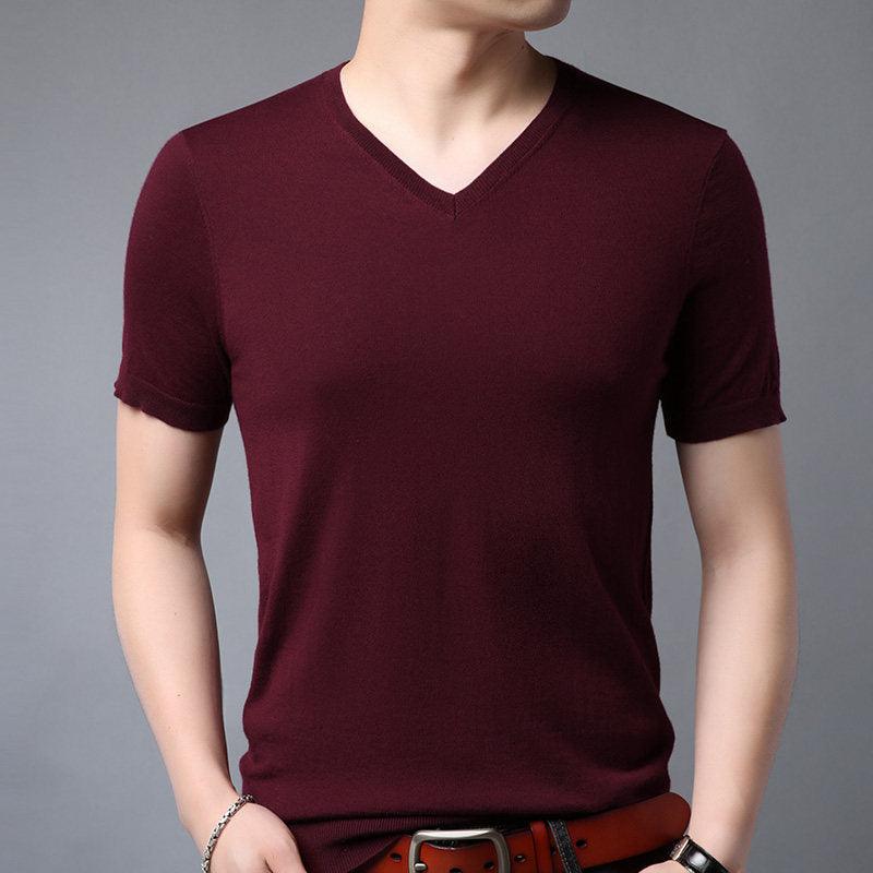 Wool Spring Short-sleeved T-shirt Men - melvincucci
