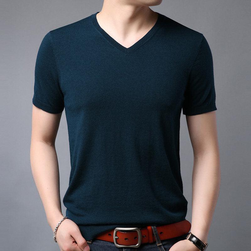 Wool Spring Short-sleeved T-shirt Men - melvincucci