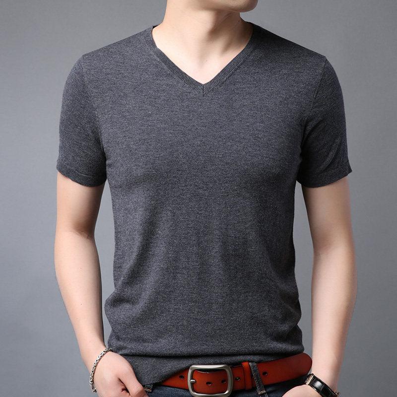 Wool Spring Short-sleeved T-shirt Men - melvincucci