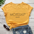 Worship Casual Cotton Christian T-Shirt Faith Shirt Women - melvincucci