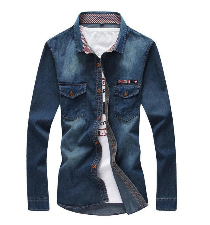 Youth Tricolor Denim Shirt Large Men - melvincucci