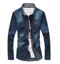 Youth Tricolor Denim Shirt Large Men - melvincucci
