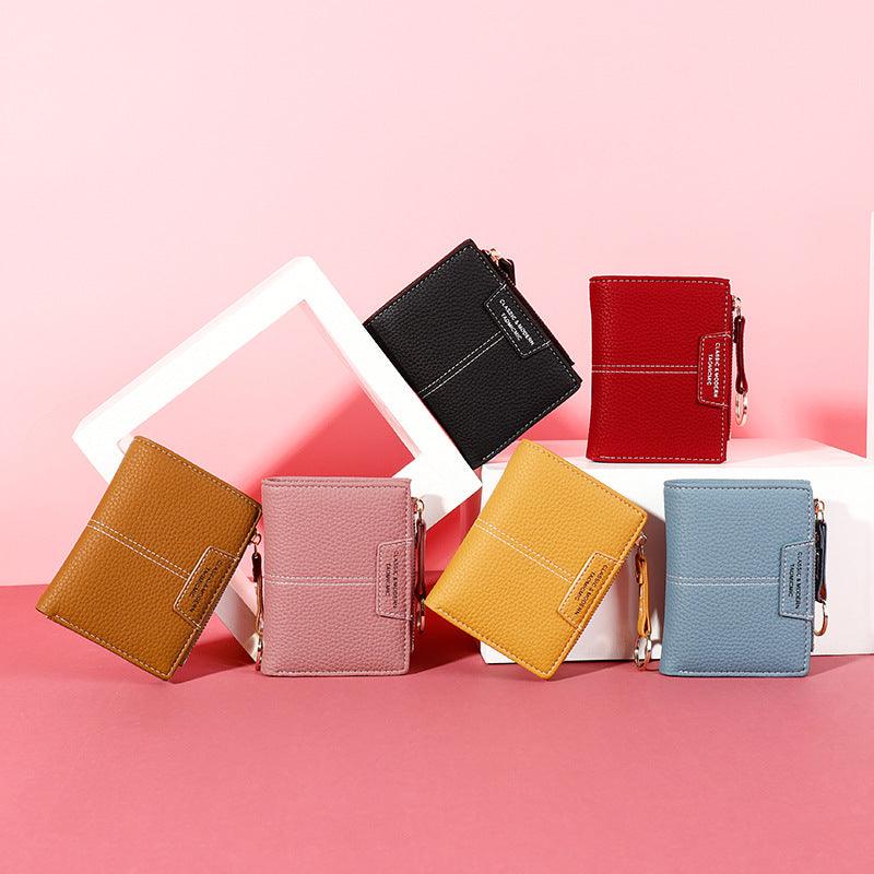 Yueqiankai 2021 women''s wallet multi card Keychain zero wallet women''s Korean version of solid color short women''s wallet - melvincucci