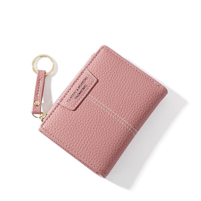 Yueqiankai 2021 women''s wallet multi card Keychain zero wallet women''s Korean version of solid color short women''s wallet - melvincucci