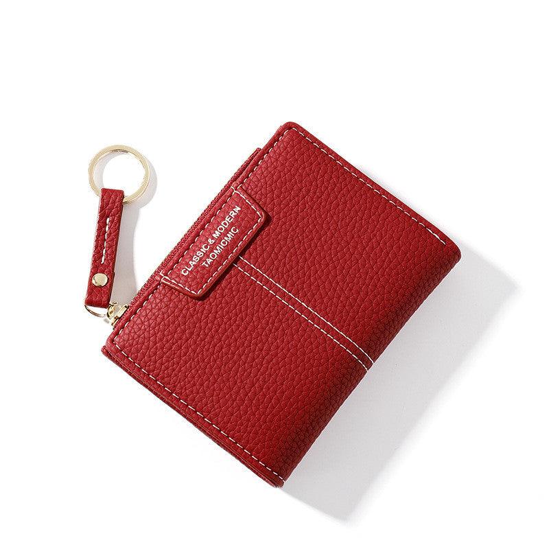 Yueqiankai 2021 women''s wallet multi card Keychain zero wallet women''s Korean version of solid color short women''s wallet - melvincucci