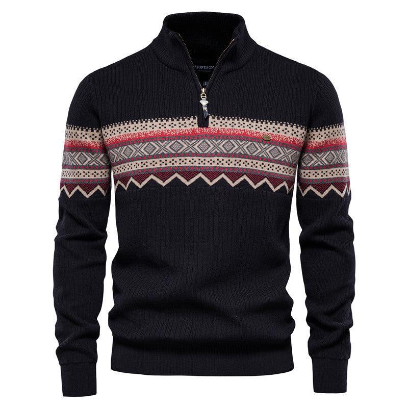 Zipper British Long Sleeve Men's Knitwear Casual - melvincucci