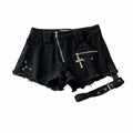 Zipper Design Denim Shorts Women High Waist Leggings - melvincucci