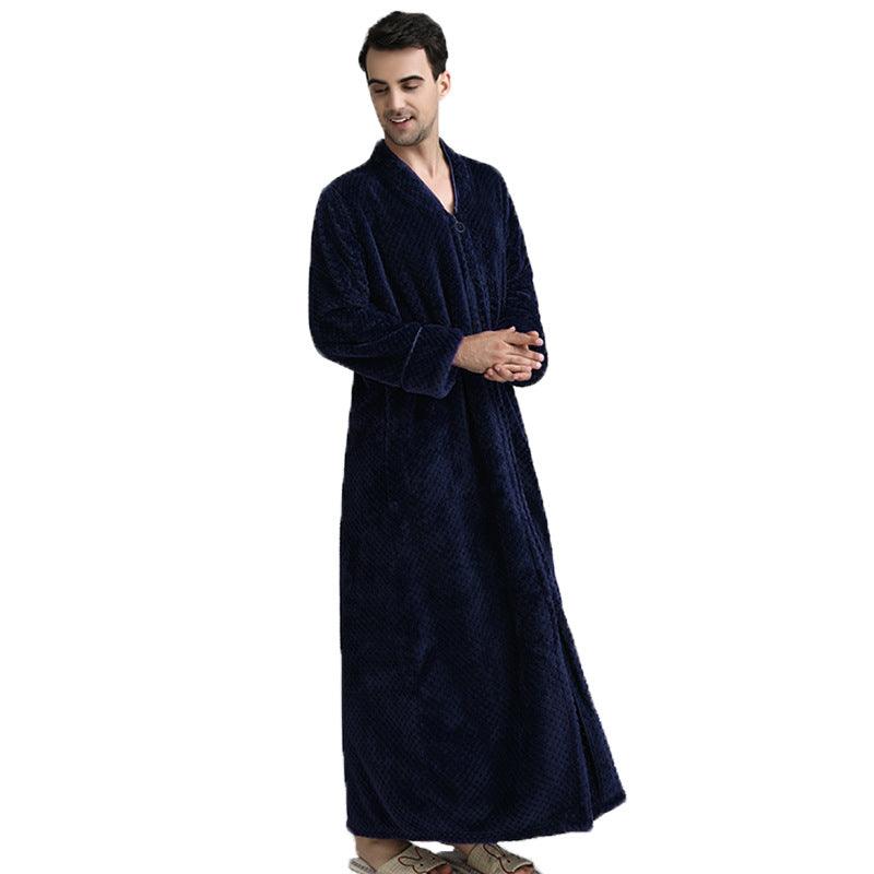 Zipper Long Pineapple Lattice Bathrobe With Fertilizer - melvincucci