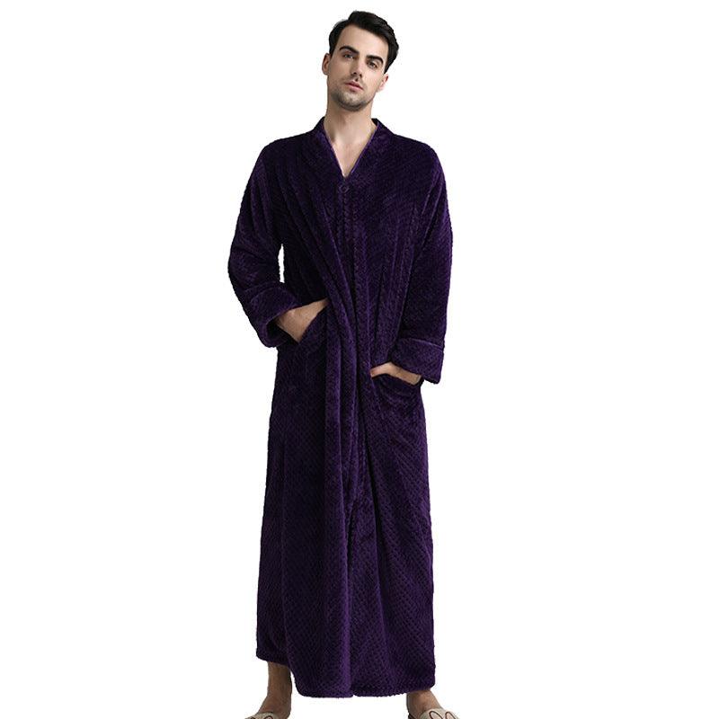 Zipper Long Pineapple Lattice Bathrobe With Fertilizer - melvincucci