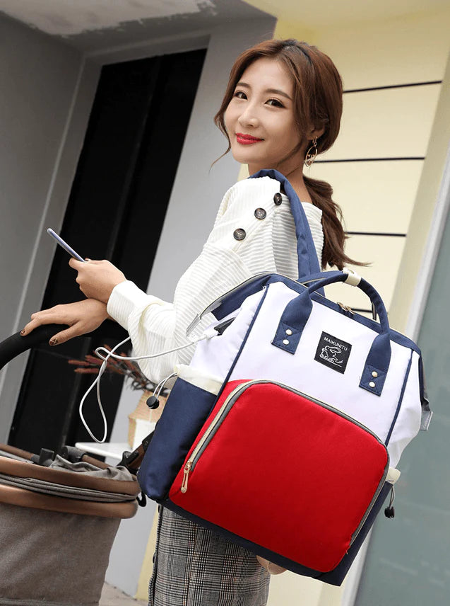 Zipper Mummy Diaper Bags Maternity Shoulder Handbags Large Capacity Women Travel Backpacks Waterproof Baby Nappy Nursing Bags - melvincucci
