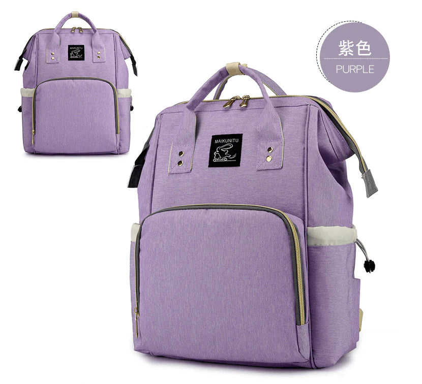 Zipper Mummy Diaper Bags Maternity Shoulder Handbags Large Capacity Women Travel Backpacks Waterproof Baby Nappy Nursing Bags - melvincucci